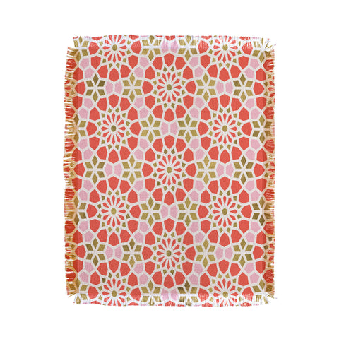 Cat Coquillette Persian Mosaic Coral Throw Blanket