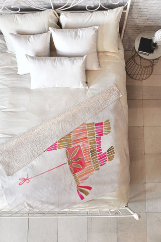Cat Coquillette Pinata Pink and Rose Gold Fleece Throw Blanket