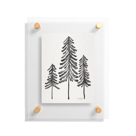 Cat Coquillette Pine Trees Black Ink2 Floating Acrylic Print
