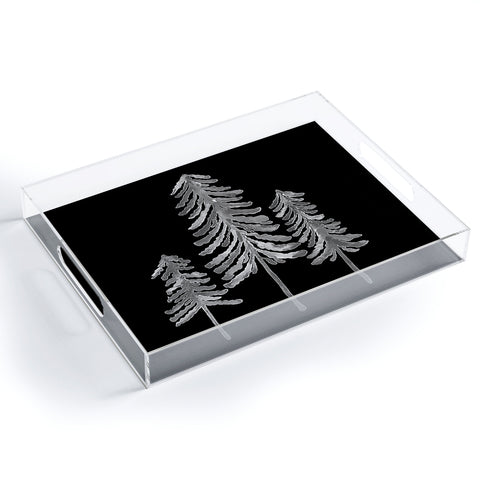 Cat Coquillette Pine Trees Black Ink2 Acrylic Tray