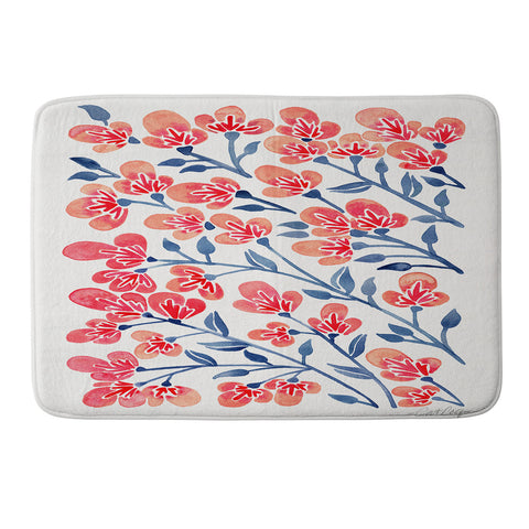 Cat Coquillette Pink Cherry Blossoms Memory Foam Bath Mat