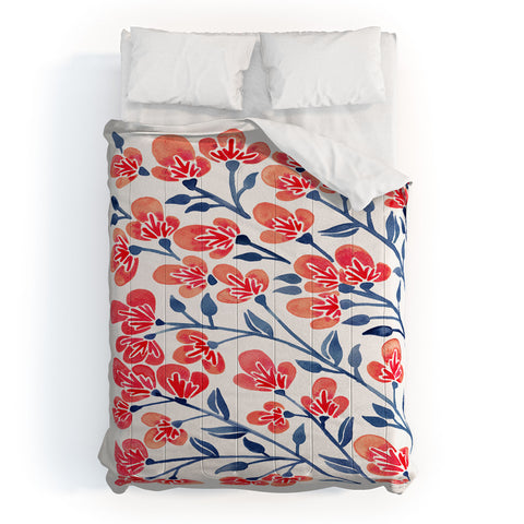 Cat Coquillette Pink Cherry Blossoms Comforter