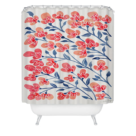Cat Coquillette Pink Cherry Blossoms Shower Curtain