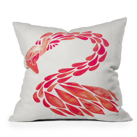 Cat Coquillette Pink Miami Flamingo Throw Pillow