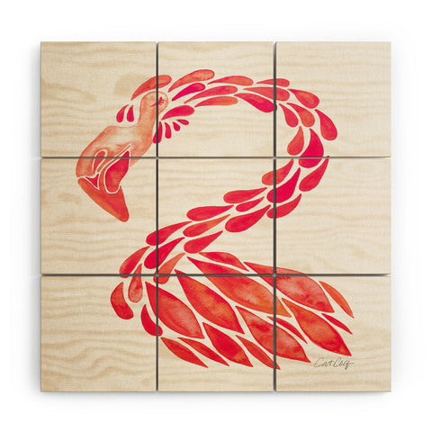 Cat Coquillette Pink Miami Flamingo Wood Wall Mural
