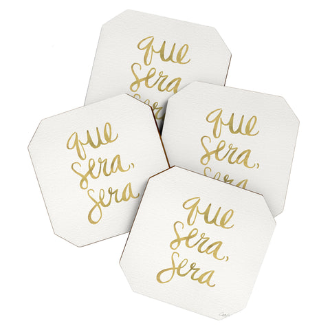 Cat Coquillette Que Sera Sera Gold Coaster Set