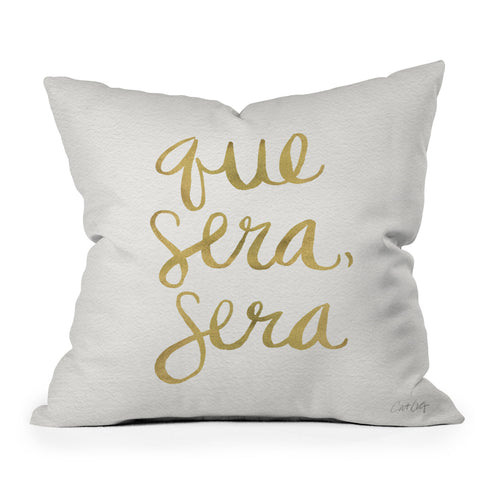 Cat Coquillette Que Sera Sera Gold Throw Pillow