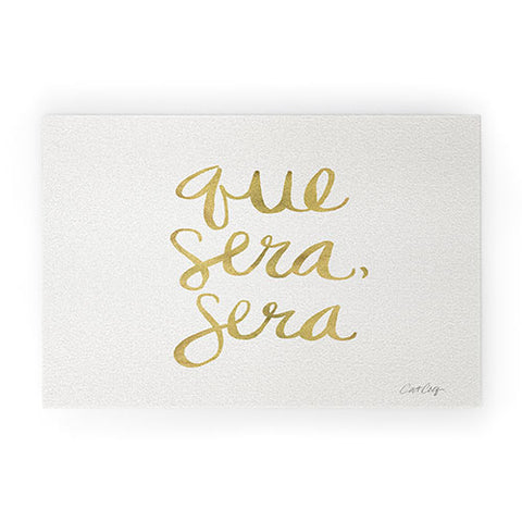 Cat Coquillette Que Sera Sera Gold Welcome Mat