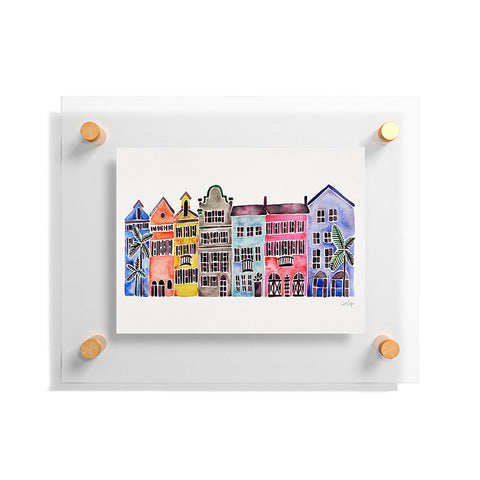 Cat Coquillette Rainbow Row Charleston Floating Acrylic Print
