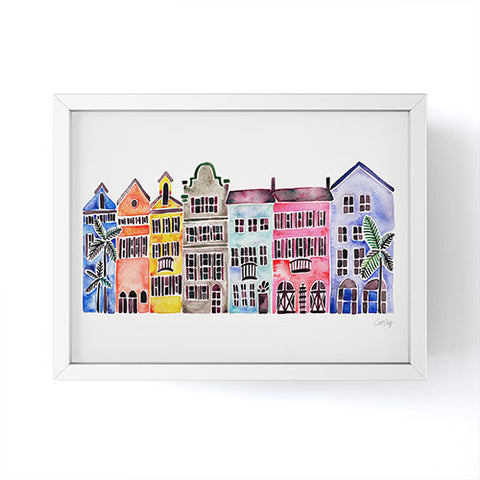 Cat Coquillette Rainbow Row Charleston Framed Mini Art Print