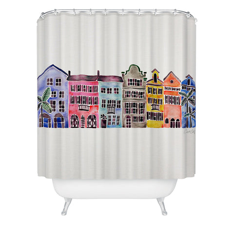 Cat Coquillette Rainbow Row Charleston Shower Curtain