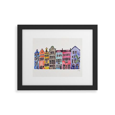 Cat Coquillette Rainbow Row Charleston Framed Art Print