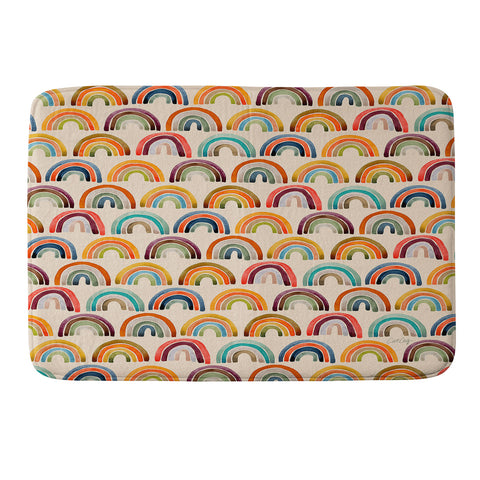 Cat Coquillette Rainbow Watercolor Retro Palette Memory Foam Bath Mat
