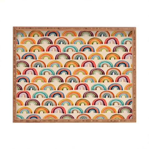 Cat Coquillette Rainbow Watercolor Retro Palette Rectangular Tray