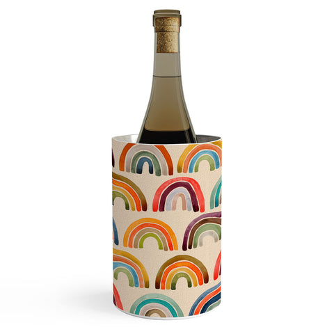 Cat Coquillette Rainbow Watercolor Retro Palette Wine Chiller