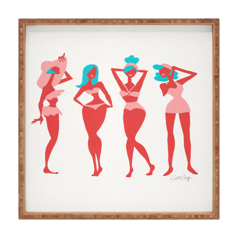 Cat Coquillette Retro Beach Bombshells Square Tray