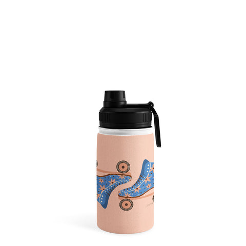 Cat Coquillette Retro Roller Skates Blue Water Bottle