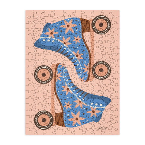 Cat Coquillette Retro Roller Skates Blue Puzzle