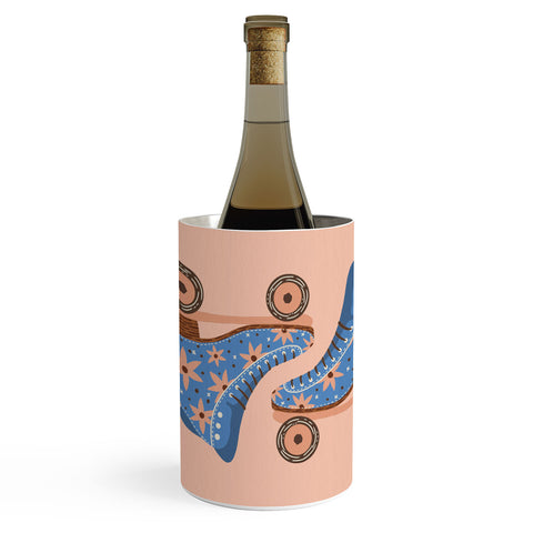 Cat Coquillette Retro Roller Skates Blue Wine Chiller