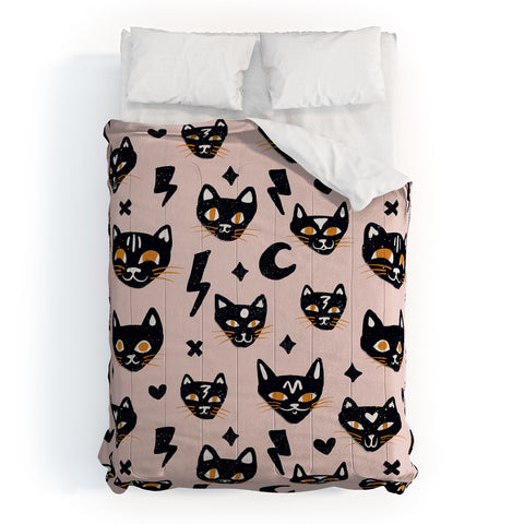 Cat Coquillette Spooky Kitties Blush Comforter