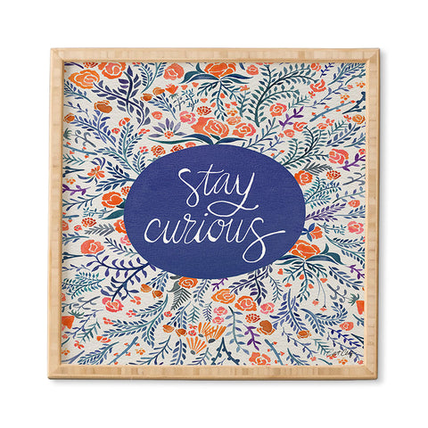 Cat Coquillette Stay Curious Navy Red Framed Wall Art