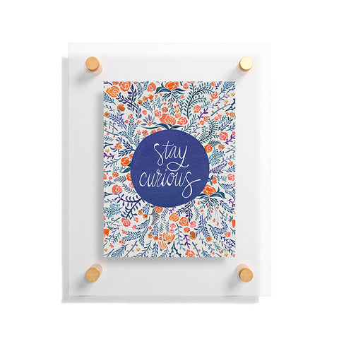 Cat Coquillette Stay Curious Navy Red Floating Acrylic Print