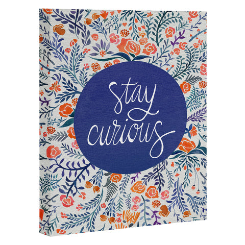 Cat Coquillette Stay Curious Navy Red Art Canvas