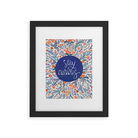 Cat Coquillette Stay Curious Navy Red Framed Art Print