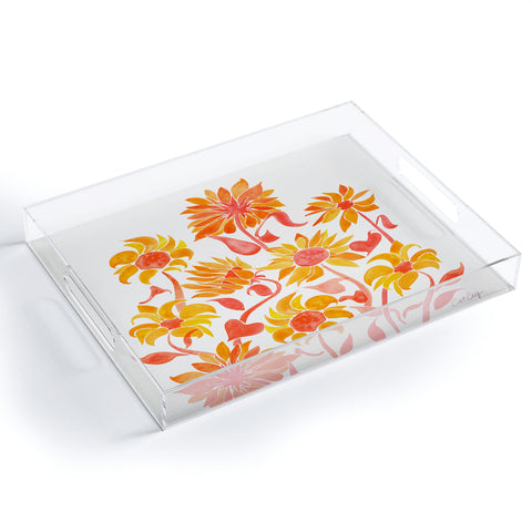 Cat Coquillette Sunflower Watercolor Fiery Palette Acrylic Tray