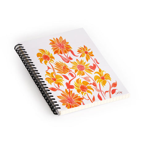 Cat Coquillette Sunflower Watercolor Fiery Palette Spiral Notebook