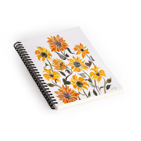 Cat Coquillette Sunflower Watercolor Yellow Spiral Notebook