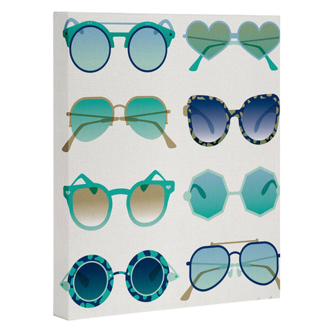 Cat Coquillette Sunglasses Collection Blue Art Canvas
