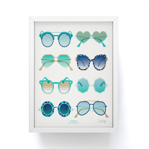 Cat Coquillette Sunglasses Collection Blue Framed Mini Art Print