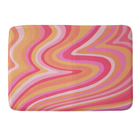 Cat Coquillette Sunshine Melt Pink Peach Memory Foam Bath Mat