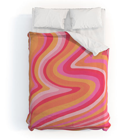 Cat Coquillette Sunshine Melt Pink Peach Duvet Cover