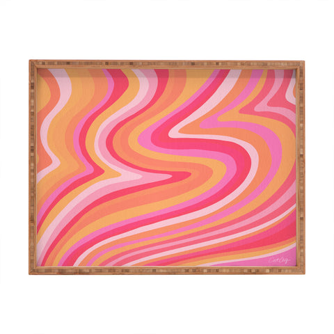Cat Coquillette Sunshine Melt Pink Peach Rectangular Tray