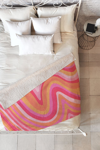 Cat Coquillette Sunshine Melt Pink Peach Fleece Throw Blanket