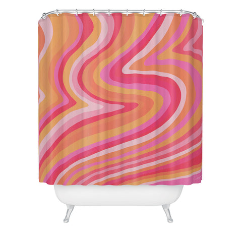 Cat Coquillette Sunshine Melt Pink Peach Shower Curtain