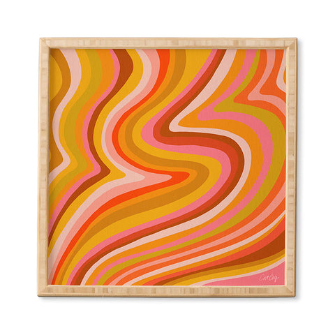 Cat Coquillette Sunshine Melt Retro Ochre Framed Wall Art