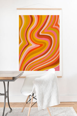 Cat Coquillette Sunshine Melt Retro Ochre Art Print And Hanger