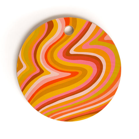 Cat Coquillette Sunshine Melt Retro Ochre Cutting Board Round