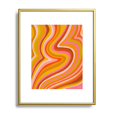 Cat Coquillette Sunshine Melt Retro Ochre Metal Framed Art Print