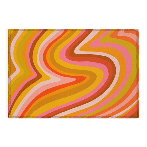 Cat Coquillette Sunshine Melt Retro Ochre Outdoor Rug