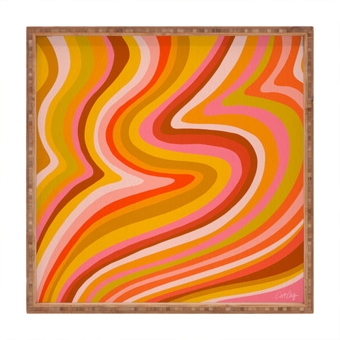 Cat Coquillette Sunshine Melt Retro Ochre Square Tray
