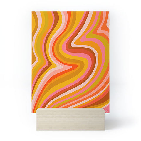 Cat Coquillette Sunshine Melt Retro Ochre Mini Art Print