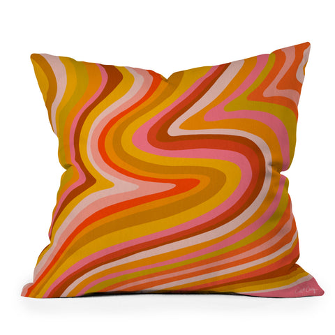 Cat Coquillette Sunshine Melt Retro Ochre Throw Pillow