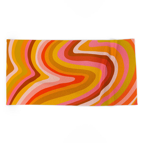 Cat Coquillette Sunshine Melt Retro Ochre Beach Towel