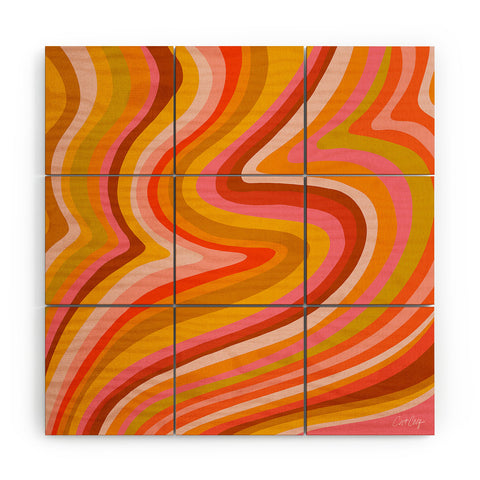 Cat Coquillette Sunshine Melt Retro Ochre Wood Wall Mural