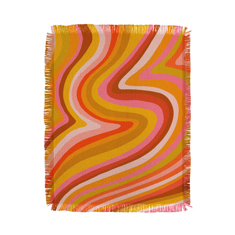 Cat Coquillette Sunshine Melt Retro Ochre Throw Blanket