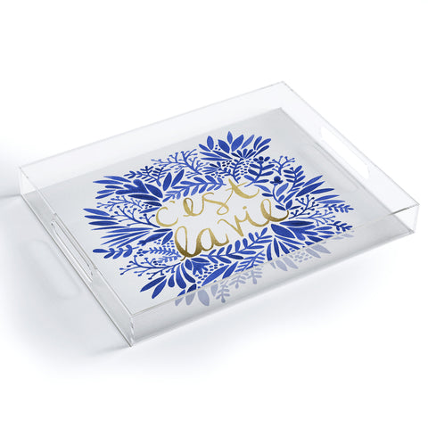 Cat Coquillette Thats Life Gold Blue Acrylic Tray